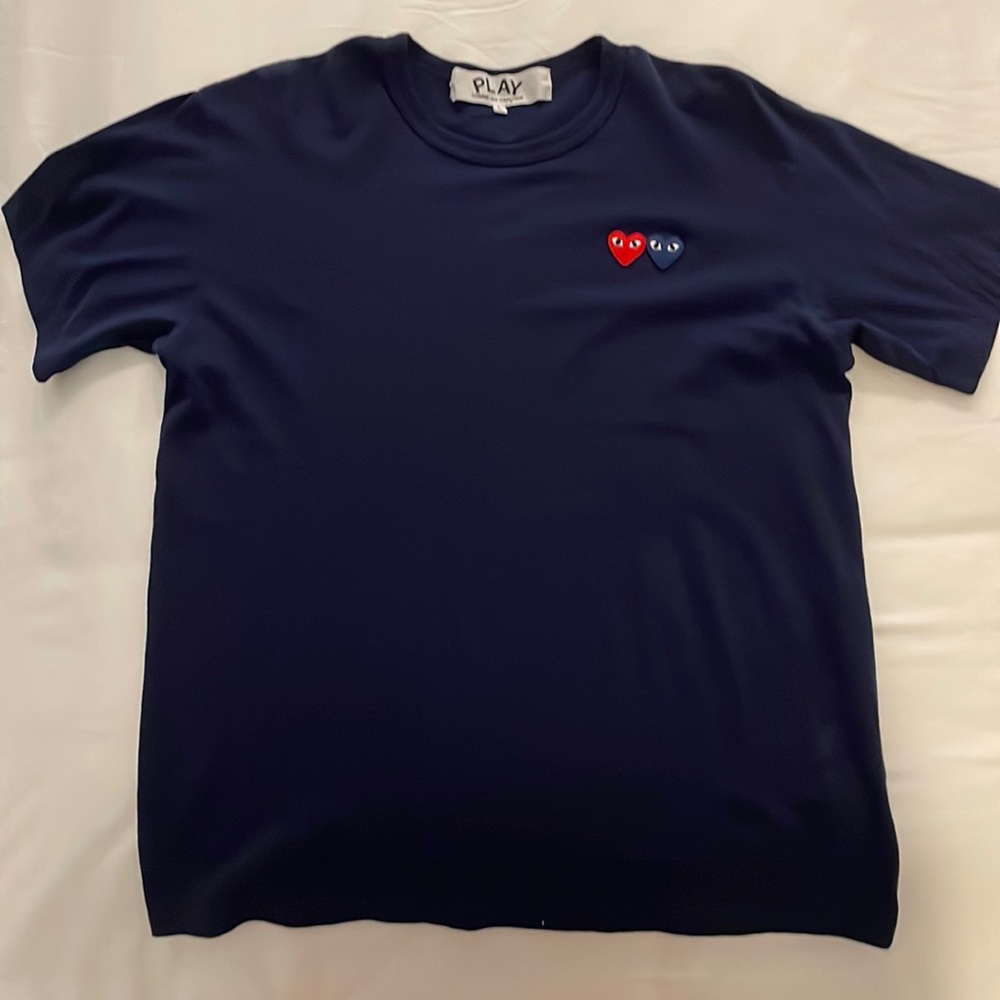 Comme Des Garcons Embroidered Heart Patch Tee